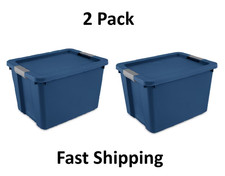 2 pack Sterilite 20 Gallon Large Storage Bin, Plastic Storage Container