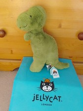 Jellycat Fossilly T Rex. Medium Green Dinosaur. Genuine. Brand New With Tags&Bag