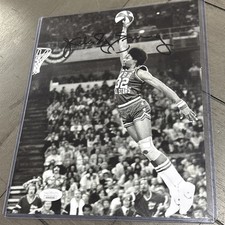 Julius “Dr. J” Erving Signed 8x10 Photo Philadelphia 76ers HOF w/ JSA COA