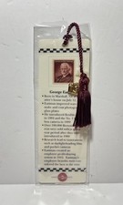 Vintage George Eastman Stamp Bookmark w/ Gold Plated Camera Charm, Facts - Kodak