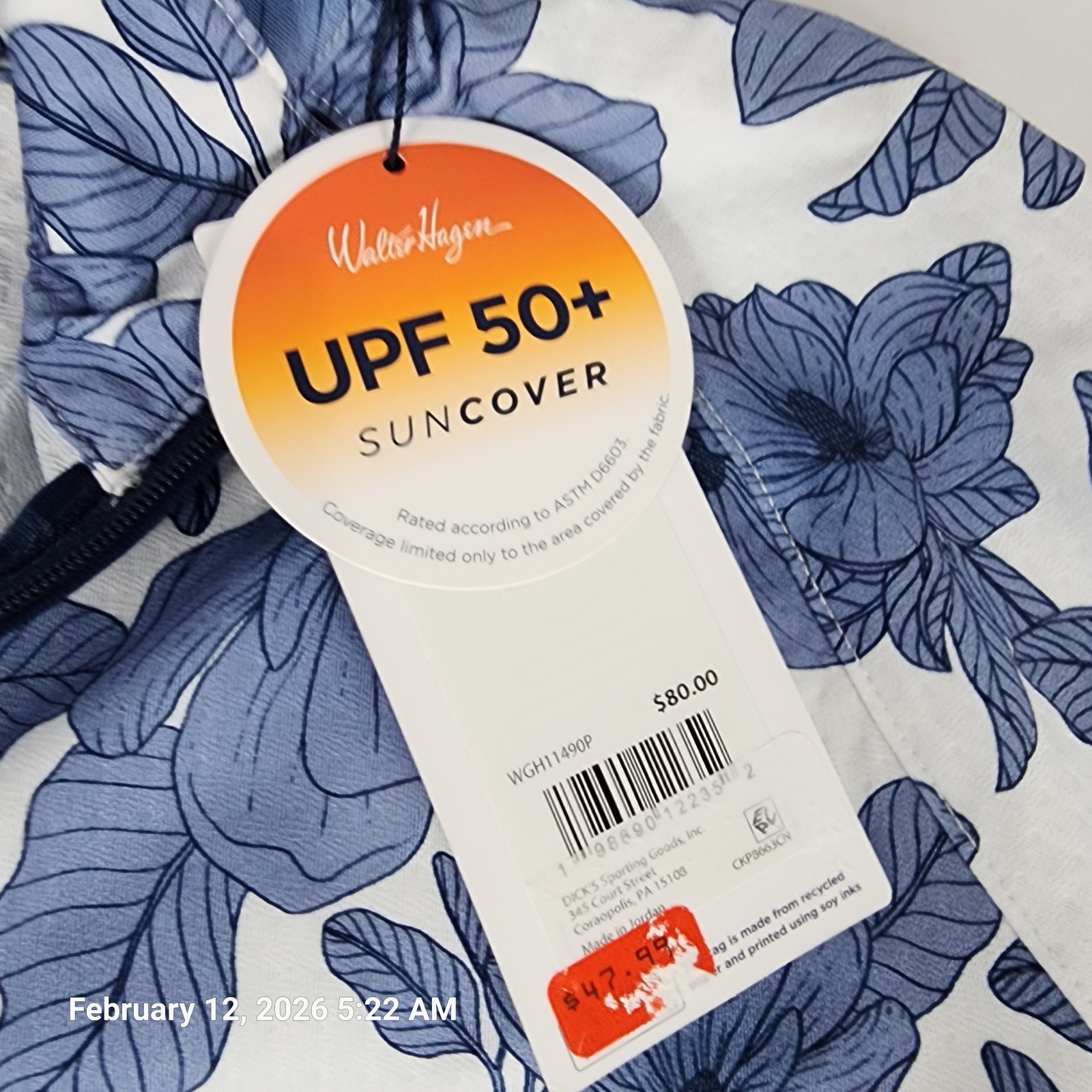 Walter Hagen 1/4 Zip Floral Print Golf Women’s Medium UV Performance 11 UPF50+ thumbnail 7