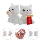  2 Pcs Mini Resin Dogs Animal Car Dashboard Decor Cartoon Collectible