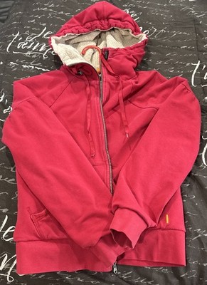 LUCY Activewear Women s Warm Soft Red Jacket Sherpa Lined Medium Preowned