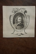GABRIEL METZU (1629-1667) PORTRAIT ENGRAVING FROM 1745, born in LEYDE