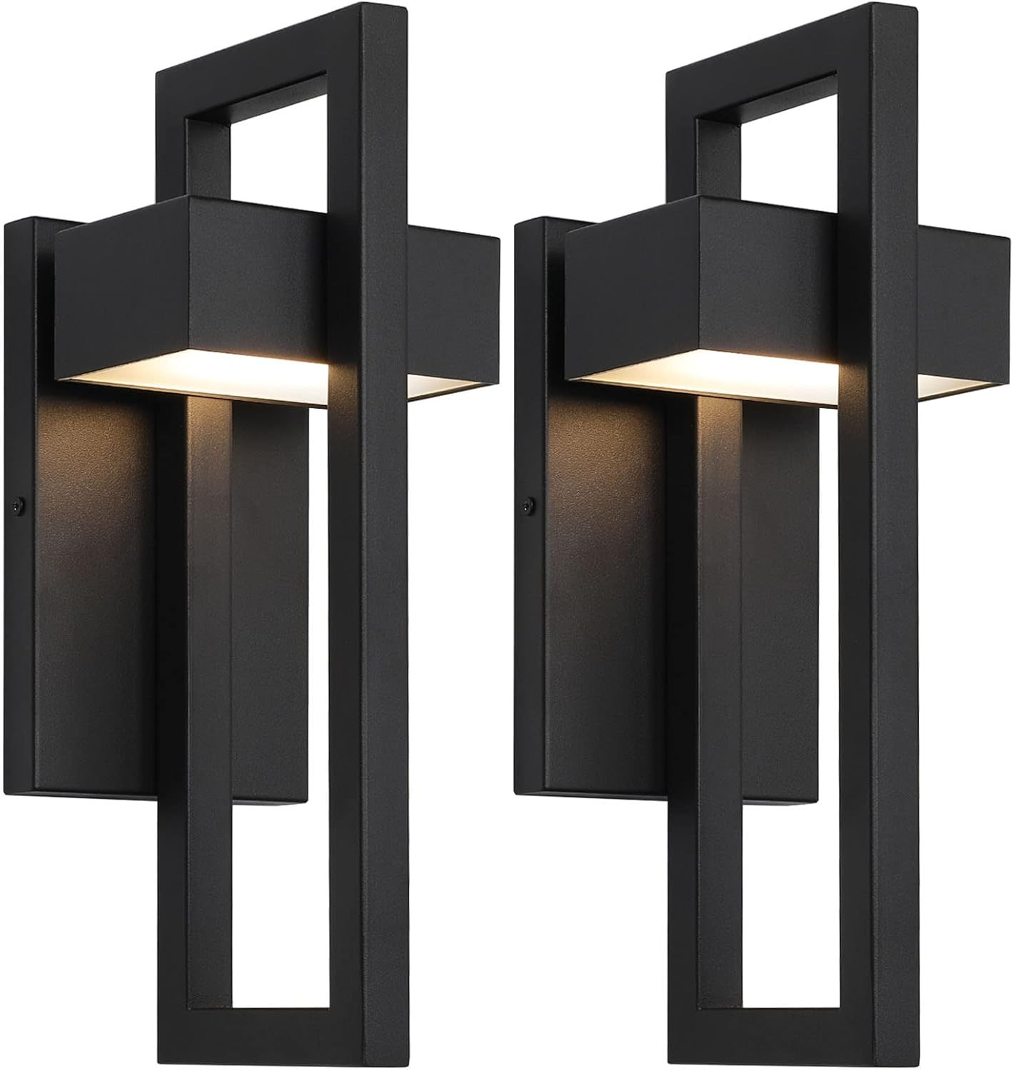 2 Set Modern Outdoor Wall Sconce Outdoor, 13.6" Indoor Integrated LED Lamp Water
