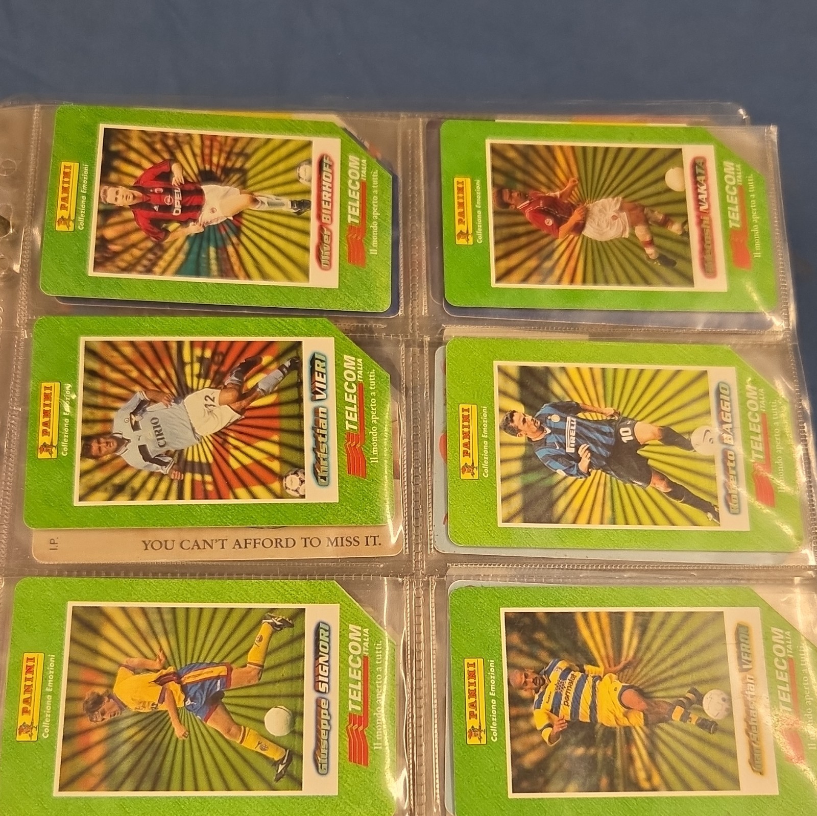 Telecom Italia lotto schede telefoniche Panini Calcio I Grandi Acquisti 98-99