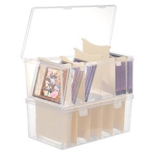 Trading Card Storage Box with 6 Dividers,Toploads Storage Box Plastic Basebal...