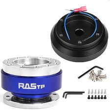 Blue Quick Release+Hub Adapter Kit For Mitsubishi Eclipse Lancer Galant Impreza