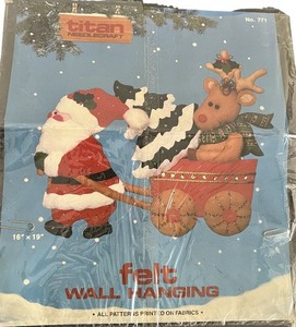 Titan Needlecraft Christmas Felt Wall Hanging Santa-Reindeer Pattern Only