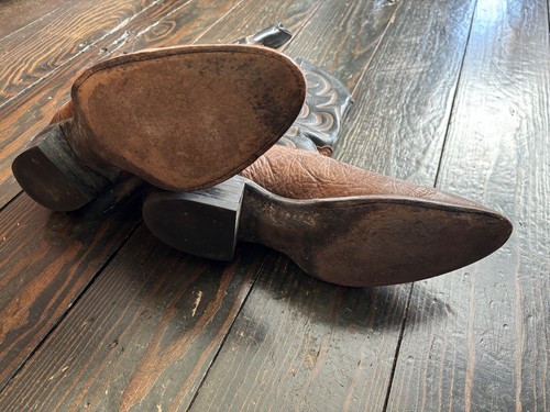 Botas vaqueras occidentales de cuero negras y marrones Nocona para hombre talla 11 D - Imagen 5 de 7