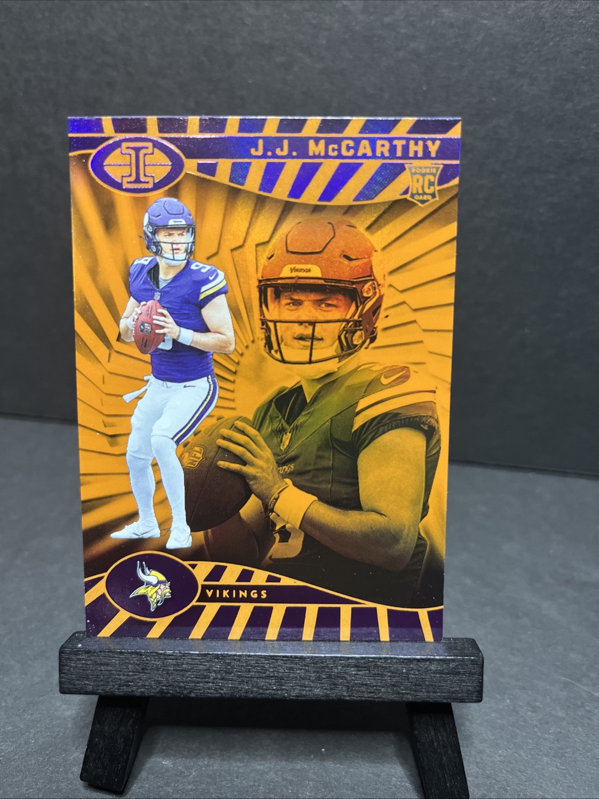 2024 Panini Illusions - J.J. McCarthy #100 Trophy Collection Orange (RC)