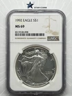 1992 Silver Eagle NGC MS69 Brown Label