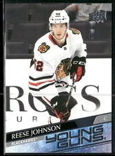 2020-21 Upper Deck Reese Johnson Young Guns RC #725 Chicago Blackhawks