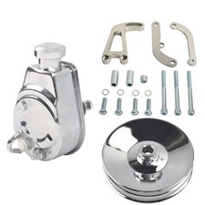 Saginaw Power Steering Pump & 2 Groove V-Belt Pully& LWP Bracket Kit for SBC 350