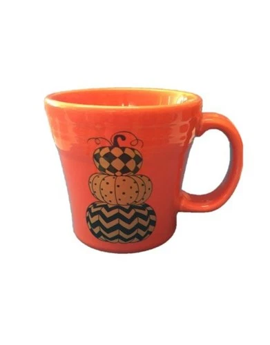 Fiesta Poppy Tapered Mug Geo Pumpkin Halloween Fiestaware NEW