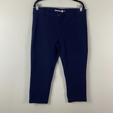 Betabrand Cropped Straight Yoga Pants Size XL Navy Blue Pull On W0249