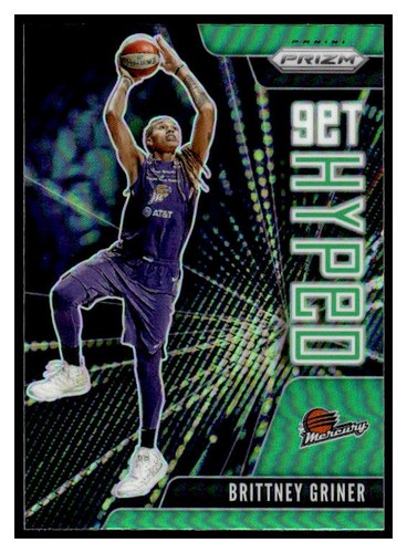 2021 Panini Prizm WNBA Get Hyped Prizms Green 5 Brittney Griner Phoenix Mercury - Picture 1 of 2
