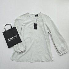 Giorgio Armani Damen Bluse Weiß Seide Größ...
