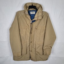 Vintage LL Bean Baxter State Parka Mens Large Tan Field Jacket Made in USA 80s