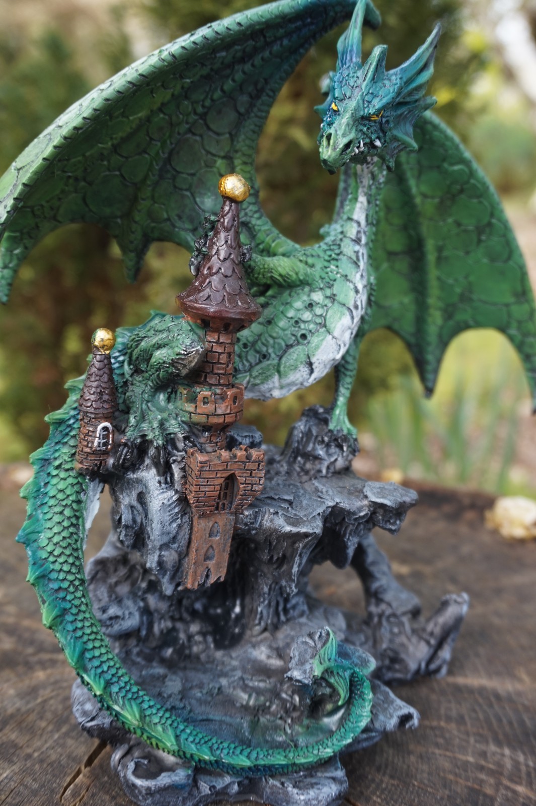 Figurine dragon vert 87075 idée cadeau originale pour fan de fantasy médiévale