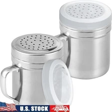 Stainless Steel Spice Shaker Set Cooking Dredges W/ Twist Off Lids Handles New