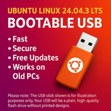 Ubuntu Linux 24.04.3 LTS — Bootable / Live USB / Revive Old PC