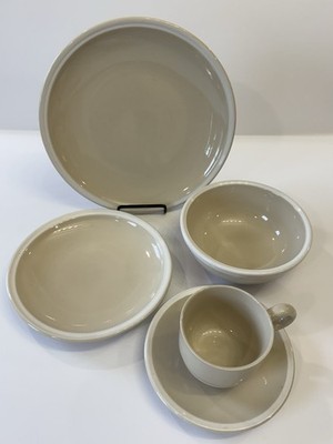 Epoch 5 Piece Place Setting VTG Whipped Cream Dinner Salad Plate Bowl Cup Saucer