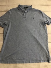 Polo Ralph Lauren Polo Shirt Mens XL Blue Solid Short Sleeve Casual Knit Logo