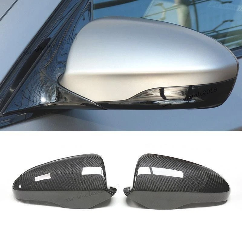 Tapa de cubierta de espejo retrovisor lateral de fibra de carbono real para BMW M5 F10 2012-2016 F12 M6 Foto 3 de 4