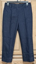 Loft Ann Dark Wash Denim Trousers Pants Women’s Size 2 Blue Cuffed Hem Stretch