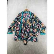 Victoria's Secret Robe Teddy Set Women OS L Multicolor Paisley Floral Vintage