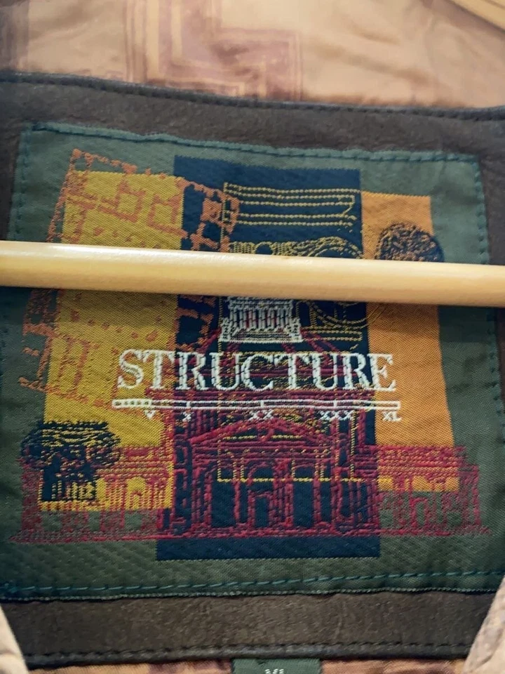 Structure Leather Flight Jacket XL Brown Leather - Image 3 of 4