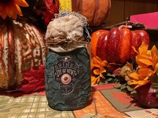 Halloween Glass Witch Potion Bottle Hand Crafted Apothecary Rustic One of a Kind