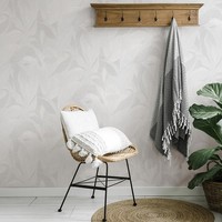 Vliestapete Blattmuster Struktur Floral Creme Grau Metallic 10530-01 (2,81€/1Qm)
