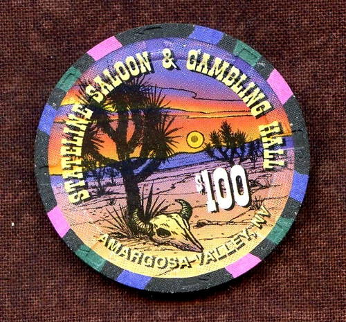 1 ,  $100.00 Chip.  Stateline Saloon & Gambling Hall.  Amargosa Valley, NV.
