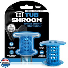 TubShroom Tub Drain Hair Catcher Strainer, Blue   Drain Protector