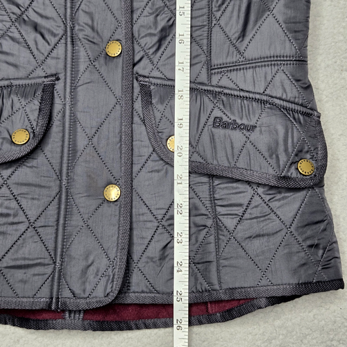 Barbour Cavalry Gilet Quilted Puffer Vest Jacket - Dark Gray - US Women's 4 - Picture 12 of 13
