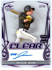 2023 Leaf Trinity Clear Auto #/10 Mitch Jebb RC Rookie