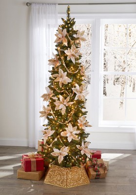 BrylaneHome 7.5  Pre-Lit Slim Alberta Spruce Tree - Green