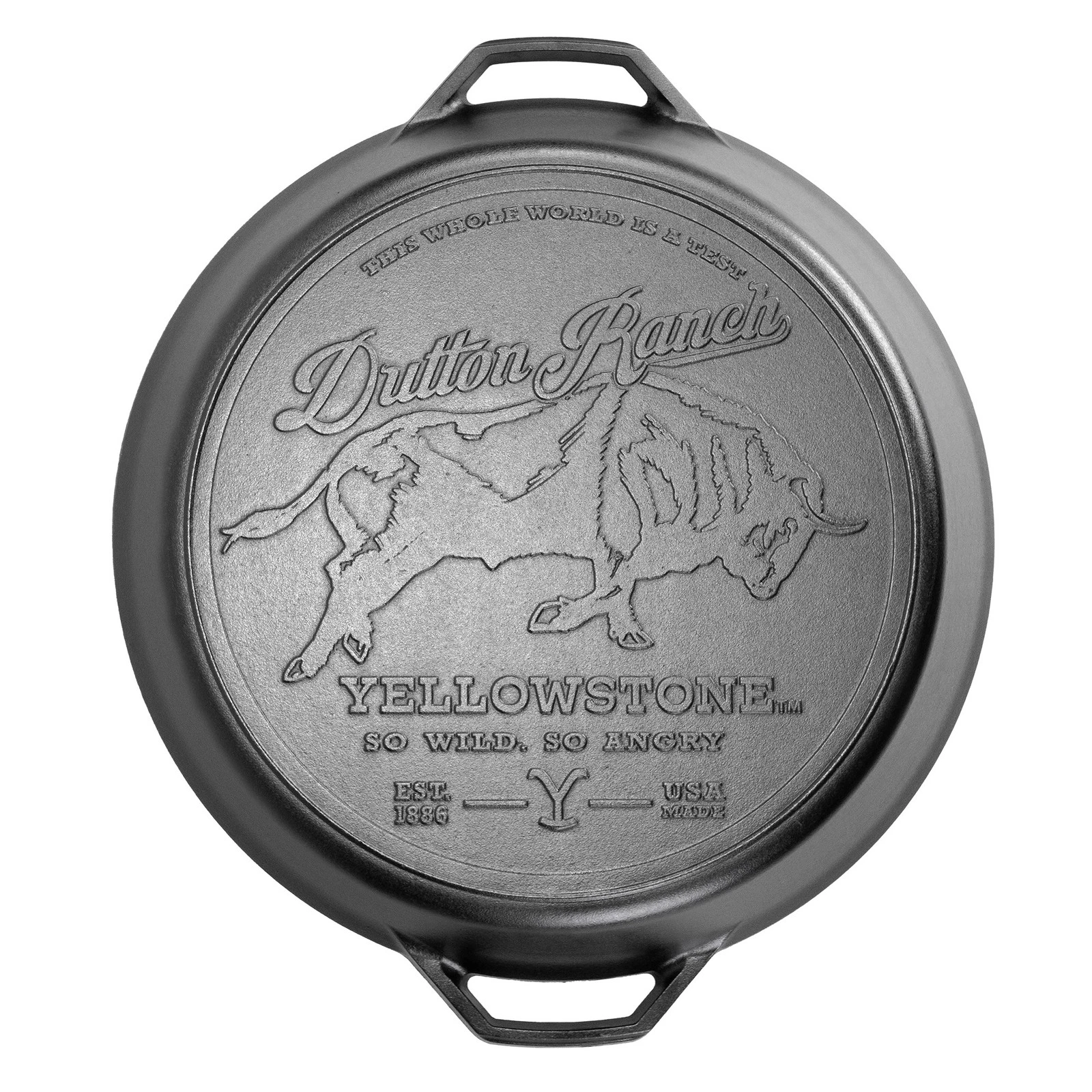 LODGE Yellowstone 17 Inch Seasoned Cast Iron Dual Handle Pan - Thumbnail 4