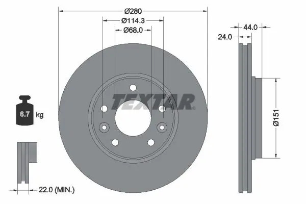 Disques de frein Textar 92346803 pour résoudre les vibrations au freinage sur Nissan