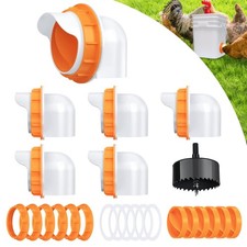 Chicken Feeder Port, 6 Pack Feeders No Waste with 6 Lids 1 6, Orange