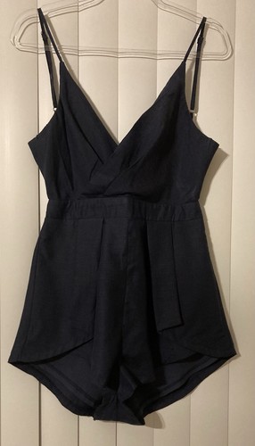 Showpo Navy Blue Sleeveless Backless Romper Size 6 Summer Resort Vacation Sexy. - Picture 1 of 7