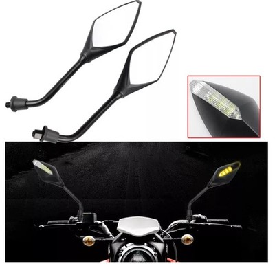 Rückspiegel mit Blinker   Schwarz   M10 Gewinde