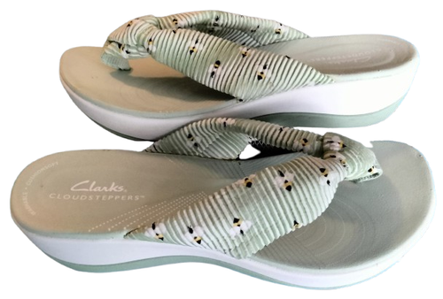 NUEVO Clarks Cloud Steppers verde menta talla 7 playa Arla Gibson tela abejorros - Imagen 4 de 9