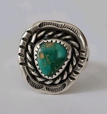 Vintage Southwestern Turquoise Sterling Silver Ring Size 5.75