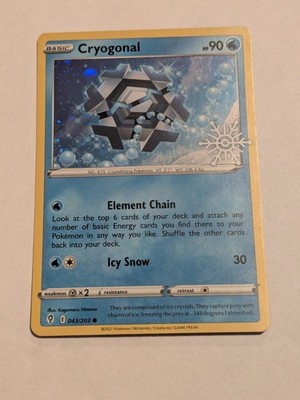 Cryogonal 043/203 Pokemon Holiday Advent Calendar Snowflake Stamped