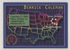 1993-94 Topps Stadium Club Frequent Flyer Points Derrick Coleman #5 4w8