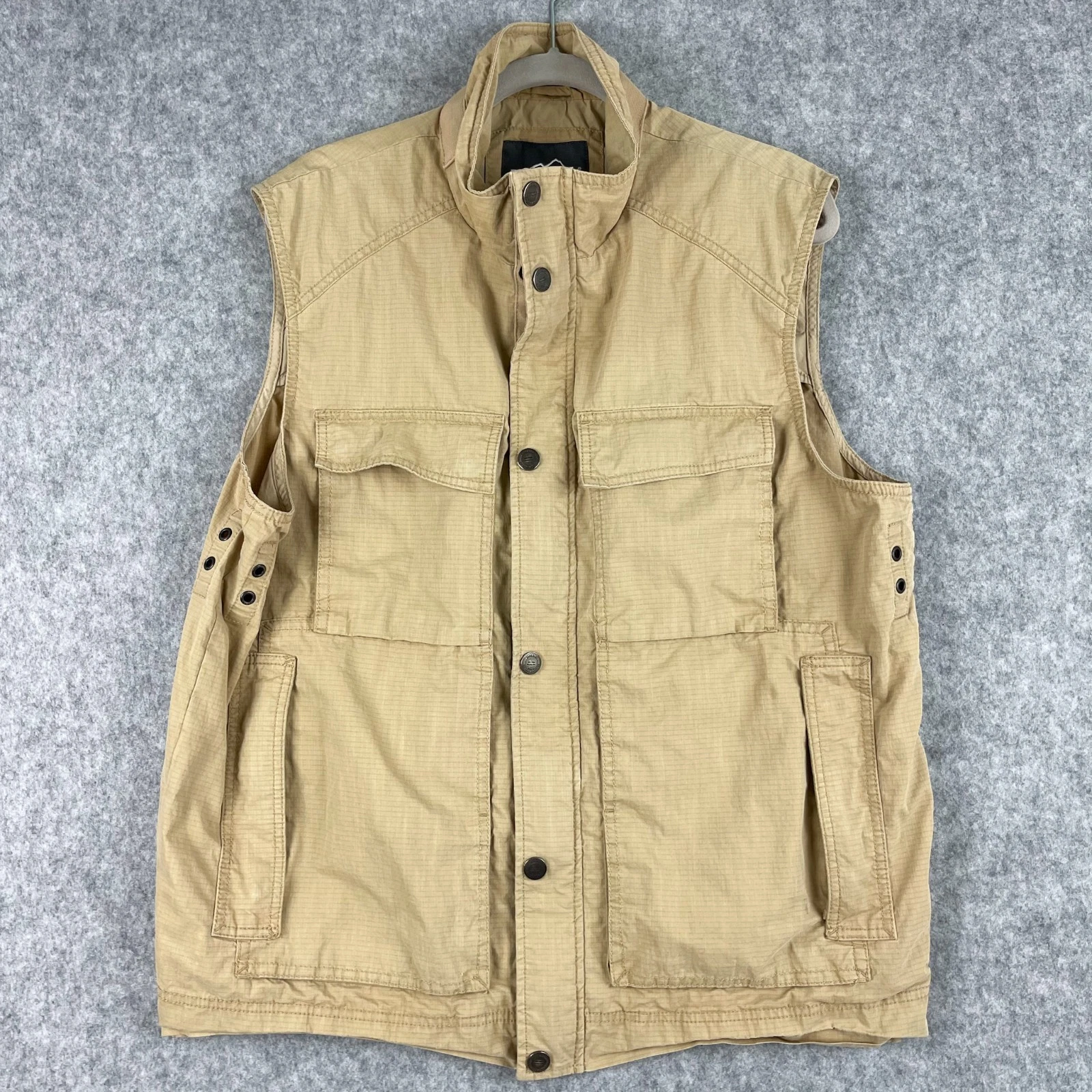 Eddie Bauer Travex Vest Mens XL Tan Hiking Fishing Outdoor Utility Gorpcore