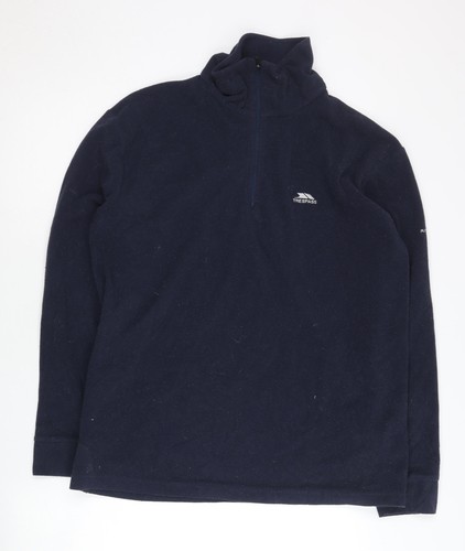 Trespass Herren Fleecepullover Sweatshirt blau M 1/4 Zip hochgeschlossen